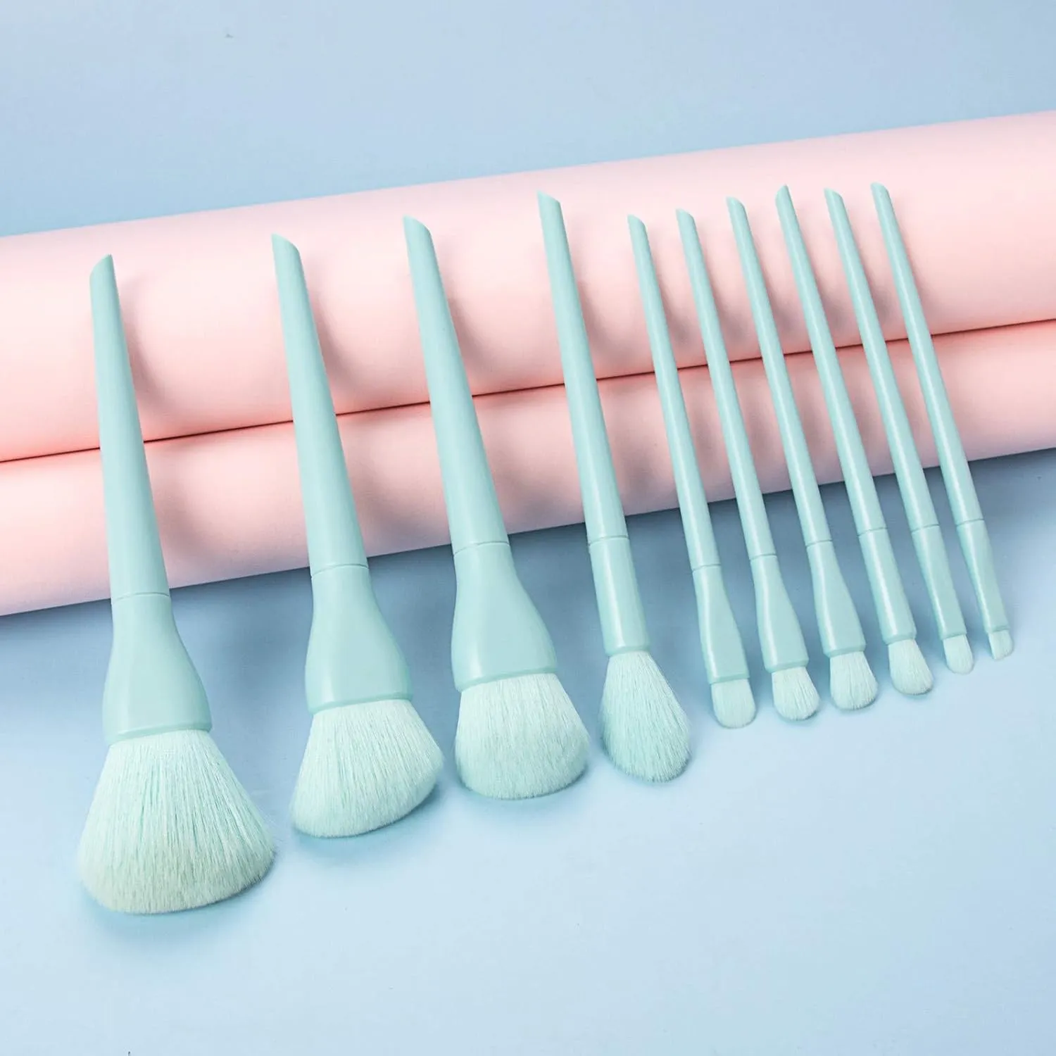 Make Brushes Cosmetic Eyeliner 10PCS Concealer Eyebrow Foundation Up Brush Makeup Products(Blue,One Size)