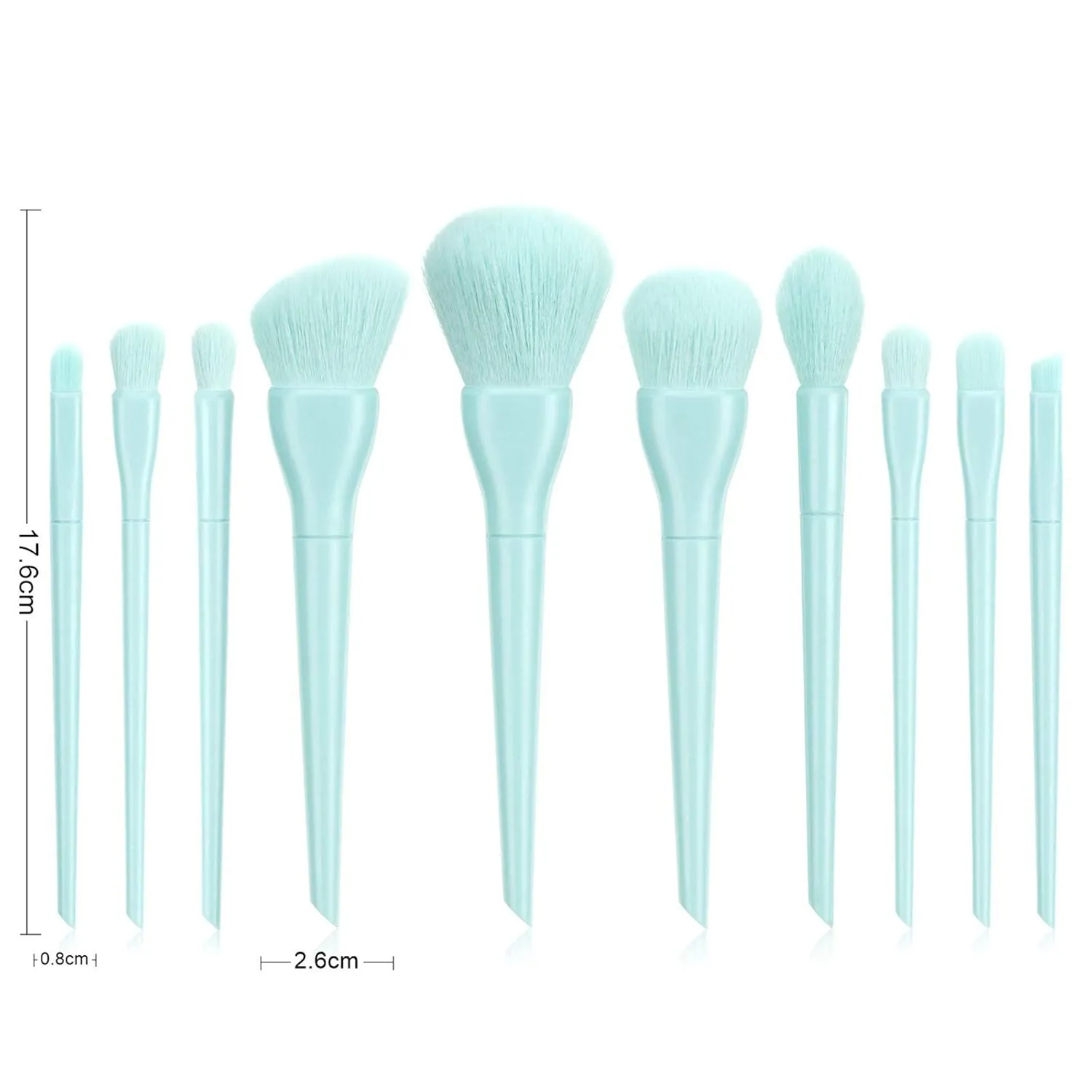 Make Brushes Cosmetic Eyeliner 10PCS Concealer Eyebrow Foundation Up Brush Makeup Products(Blue,One Size)