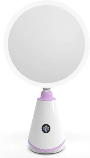 Makeup Mirror with Light-15x Large Lighted Makeup Mirror,Rechargeable Adjustable Lighted Vanity Mirror,1x/15x Magnifying Mirror with Light,360° Rotating Mirror with 3 Color Lights (purple)