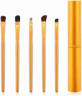 Makeup Brush 5 Pcs/Set Eye Makeup Brushes Nylon Fiber Blending Eyeliner Eyelash Eyebrow Eye Shadow Brush Cosmetics Tool with Brush Box Cosmetic Products (Color : Pink)(Purple)