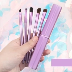 Makeup Brush 5 Pcs/Set Eye Makeup Brushes Nylon Fiber Blending Eyeliner Eyelash Eyebrow Eye Shadow Brush Cosmetics Tool with Brush Box Cosmetic Products (Color : Purple)
