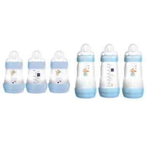 MAM Easy Start Anti Colic Baby Bottle - Switch Between Breast & Bottle, Reduces Air Bubbles, 3 Pack Newborn Bottle, 9 oz (3-Count), Baby Essentials
