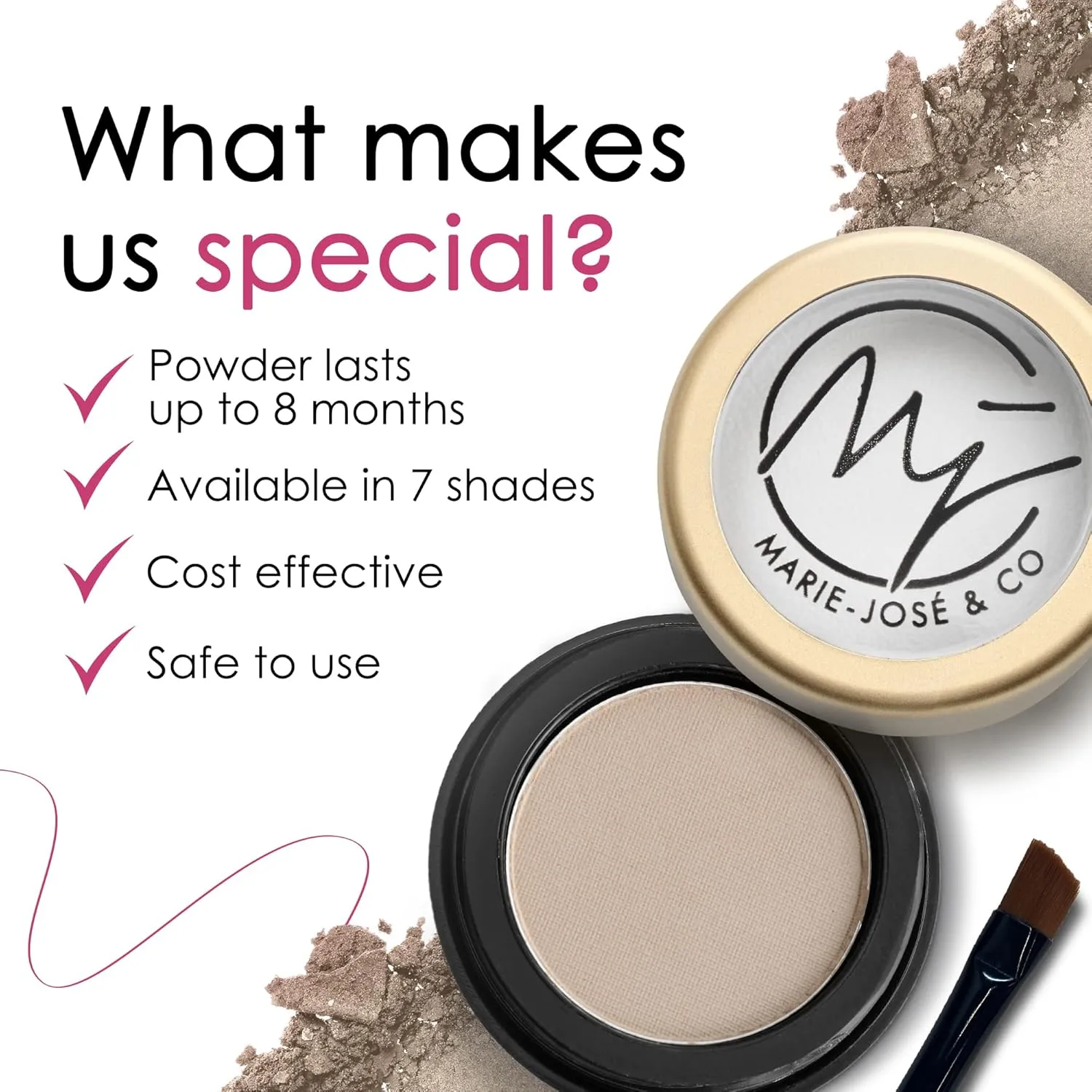 Marie-José & Co Blond Eyebrow Powder with a Soft Finish for Naturally Looking Brows all Day