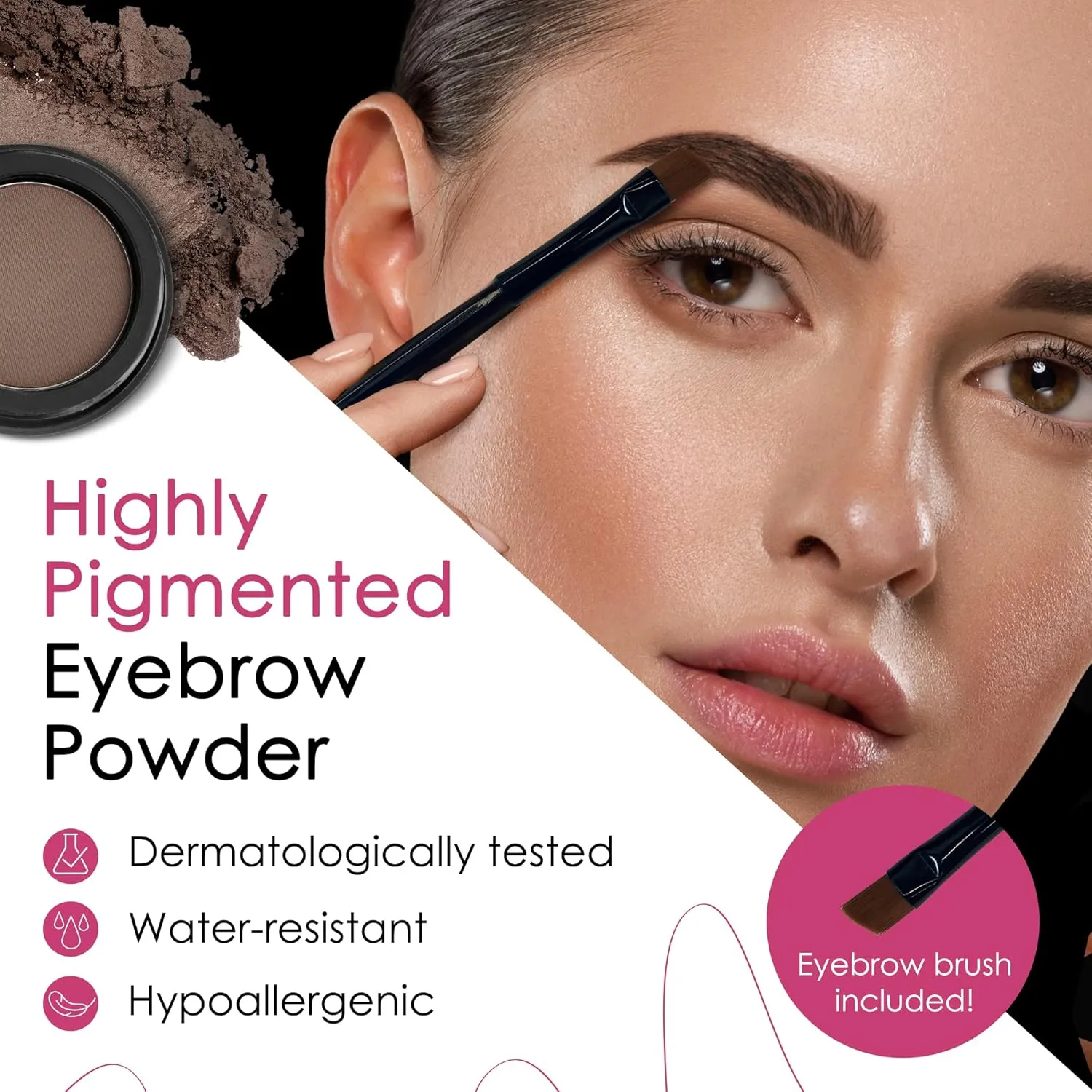 Marie-José & Co Medium Brown Eyebrow Powder - Perfect eyebrows, powder smooth!