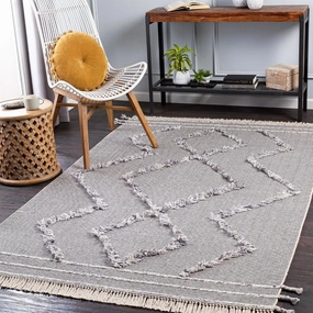 Mark&Day Area Rugs, 8x10 Overheek Global Grey Area Rug, Blue White Grey Carpet for Living Room, Bedroom or Kitchen (8' x 10')