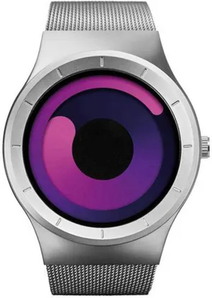 MASTOP Watches for Men Fashion Creative Liquid Movement Original Design Starry Sky Vortex Watch Men Steel Mesh Men's Watch Clock Round Unique Wristwatch Minimalist Gradient Color