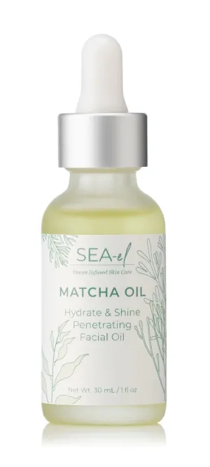 Matcha Face Oil Skincare - Hydrating Glow Green Tea & Sea Kelp Facial Oil Blend - Calming & Deeply Penetrating Antioxidant-Rich Moisturizer for Women & Men, Vegan, All Skin Types - 1 Fl Oz