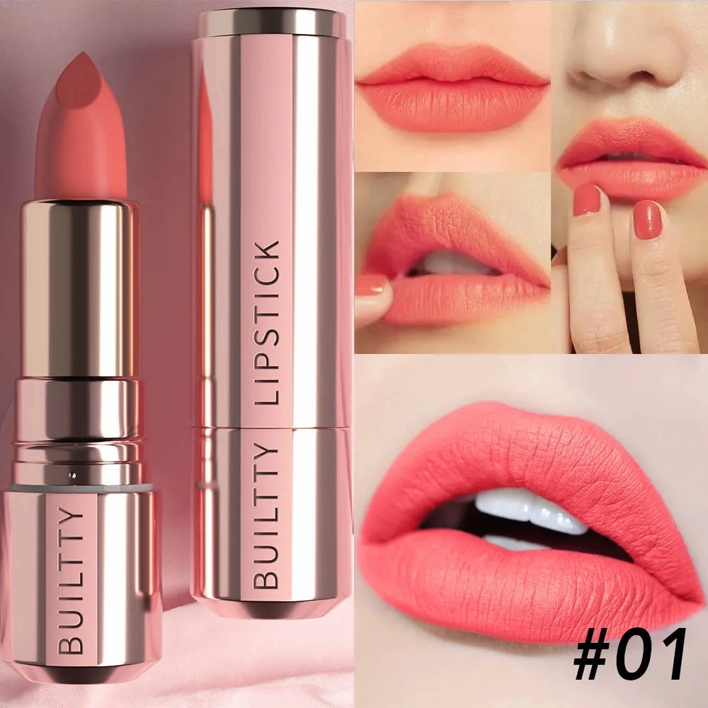 Matte Finish Matte Lipsticks for Women Long Lasting Waterproof Moisturizer Pink Plum Lipstick Non Stick Cup Velvet Lipstick Gift