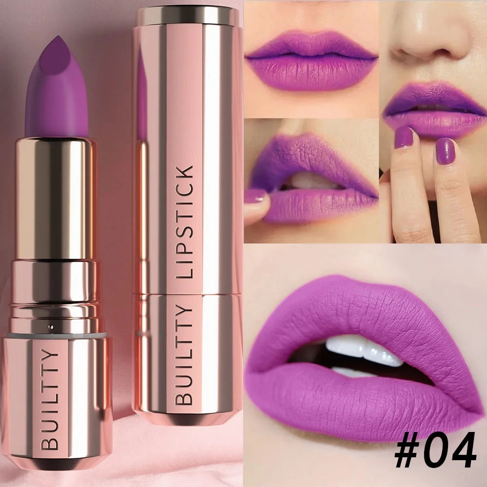 Matte Finish Matte Lipsticks for Women Long Lasting Waterproof Moisturizer Pink Plum Lipstick Non Stick Cup Velvet Lipstick Gift