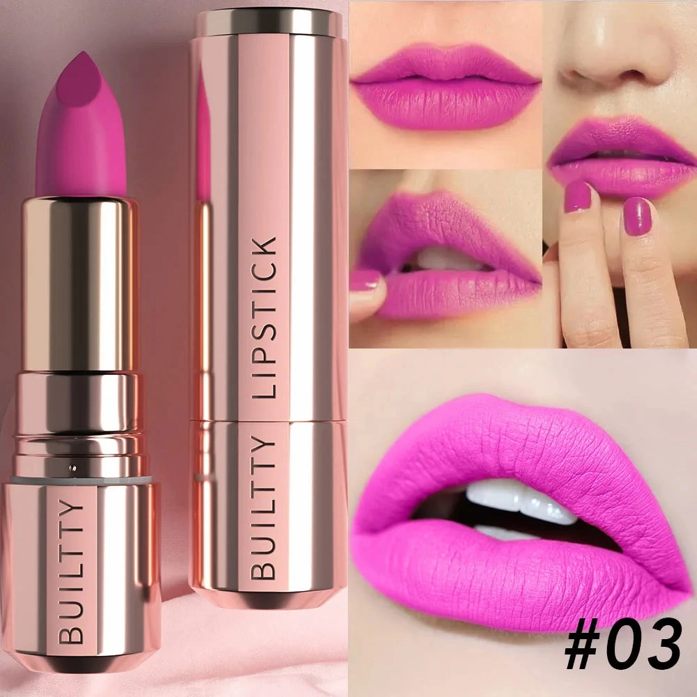 Matte Finish Matte Lipsticks for Women Long Lasting Waterproof Moisturizer Pink Plum Lipstick Non Stick Cup Velvet Lipstick Gift