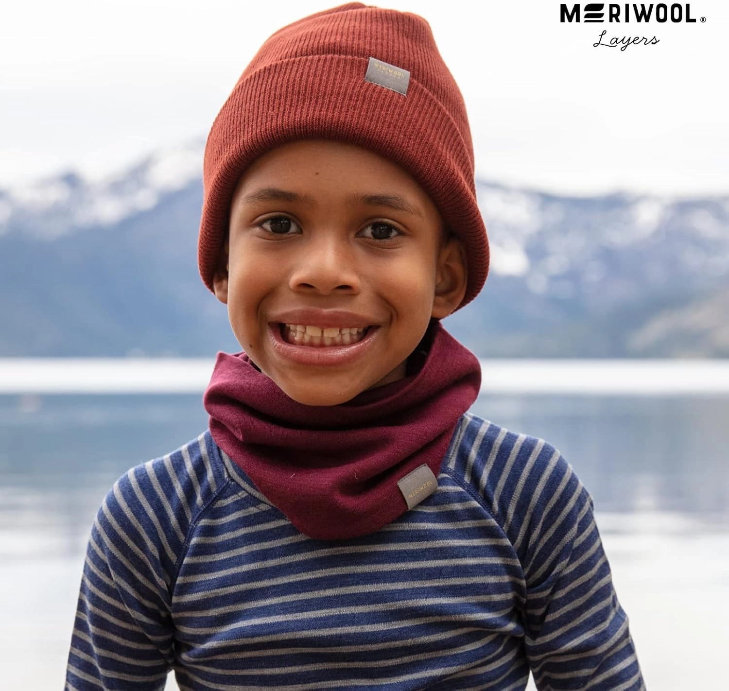 MERIWOOL Kids Merino Wool Neck Gaiter Midweight Winter Neck Warmer