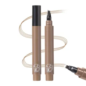 Microblading Eyebrow Pen, 2025 New Waterproof 3D Microblading Eyebrow Pencil with Micro-Fork Tip Applicator, Natural Hair Like Eye Brow Pencils for Women (Light Brown)