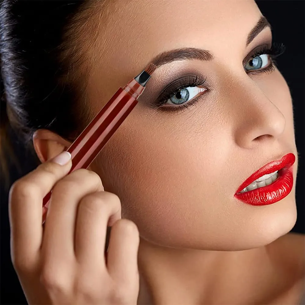 Microblading Eyebrow Pencil, 4 Tip Eye Brow Pen 3D Magic Eyebrow Tattoo Pencils, Long-Lasting Fine Stroke Microblade Eyebrow Pencil for Makeup Last All Day (Dark Brown)