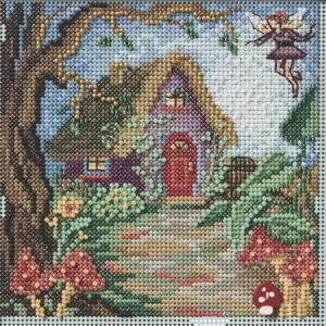 Mill Hill Fairy House Beaded Counted Cross Stitch Kit Buttons & Beads 2025 Spring Series MH142514, 5.25 x 5.25 inches, Multi