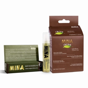 Mina ibrow Hair Color Light Brown |Natural Spot coloring Hair Tinting Powder with brow Nourishing Oil For Professional, Water and Smudge Proof | No Ammonia, No Lead with 100% Gray Converge