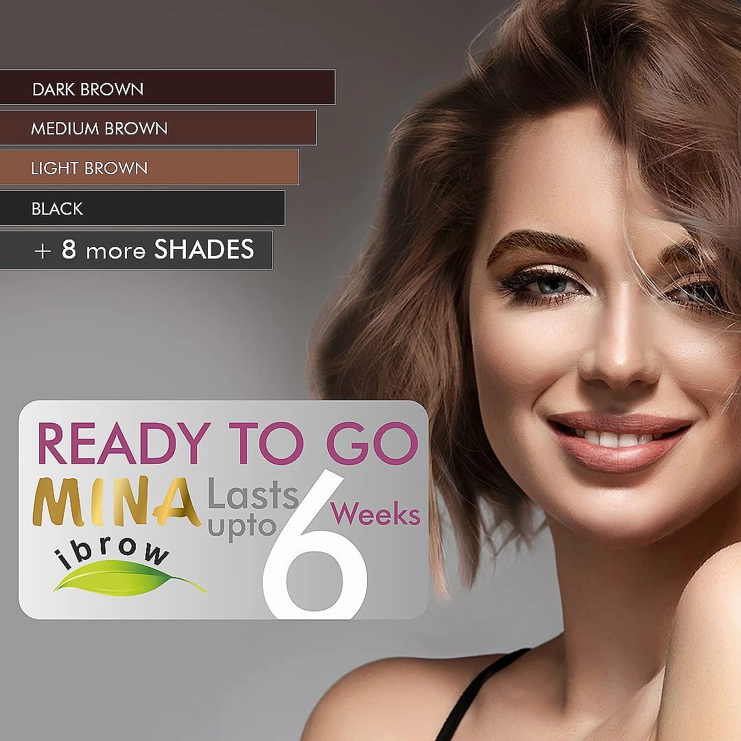 Mina ibrow Hair Color Light Brown |Natural Spot coloring Hair Tinting Powder with brow Nourishing Oil For Professional, Water and Smudge Proof | No Ammonia, No Lead with 100% Gray Converge