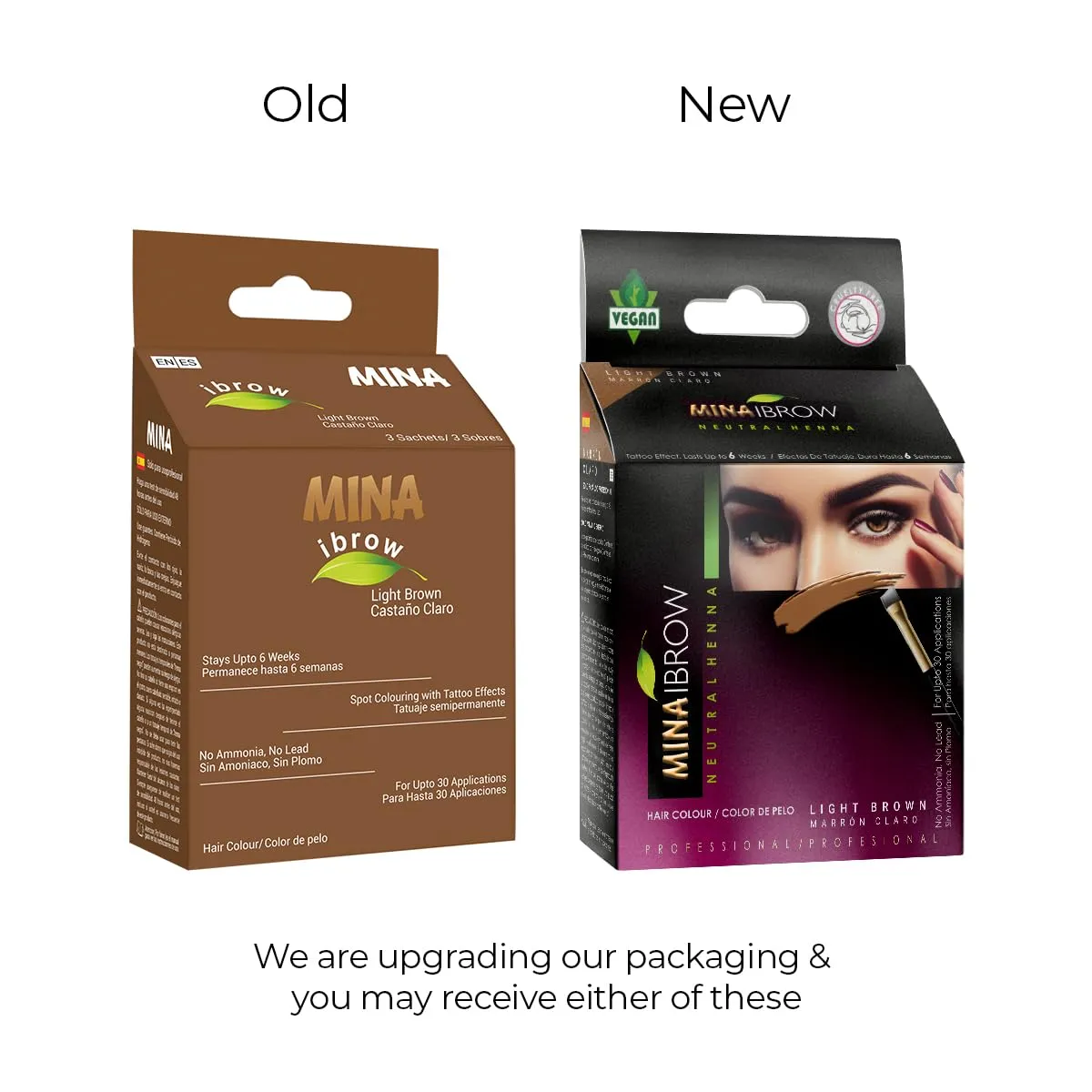 MinaiBrow Light Brown Brow Tinting Powder with Duo Angled Brush | Water & Smudge Proof Instant Dye, 100% Gray Converge