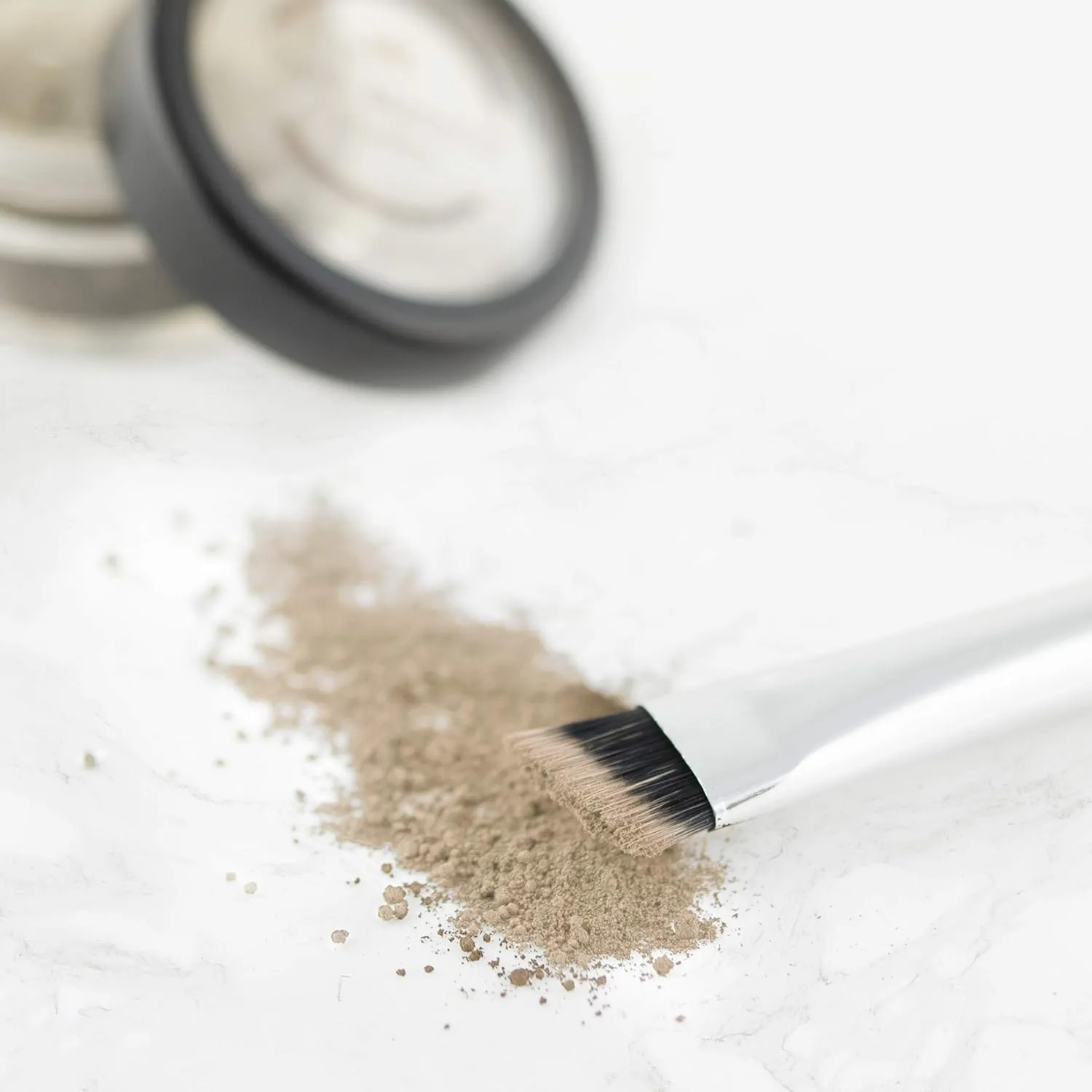 Mineral Eyebrow Powder by NuBeauti - Natural Brow Makeup Kit with Angled Contour Brush for Precision Sculpting to Color Eyebrows Precisely for Beautiful Perfect Brows (Warm Blonde)