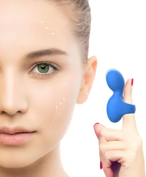 Mini-Ring Face & Eye Massage Tool, Multifunctional Powerful Handheld Massager, Waterproof Portable Eye, Jaw, Finger and Body Massager, Relieves Facial Muscle Fatigue and Pain - Blue