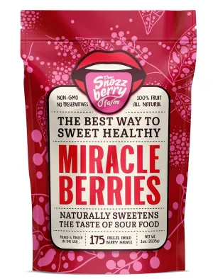 Miracle Berries by Snozzberry Farm | 175 berry halves | Freeze-dried, Grown in the USA | Turn Sour Sweet | Buy Bulk And Save