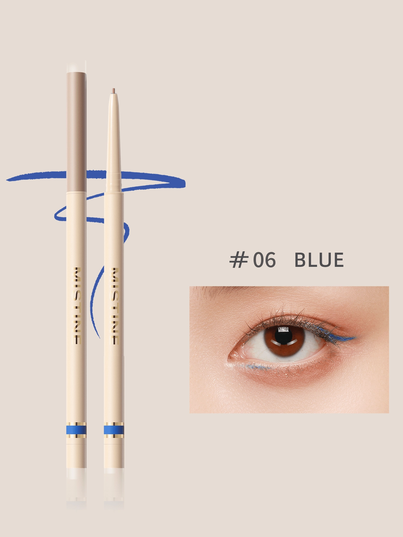 MISTINE Pencil Eyeliner, Super Stay Eye Makeup, Waterproof, Smudgeproof, Longwearing With Ultra-Fine Tip, 0.05g 1 Pack