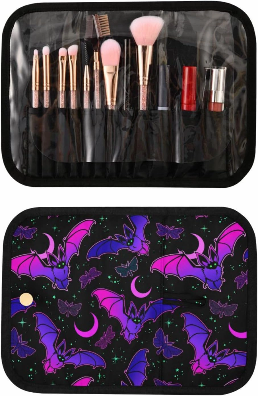 MNSRUU 3 PCS Toiletry Bag Purple Bat Gothic Hanging Makeup Bag for Toiletries Travel Toiletry Bags Set for Traveling, Travel Organizer for Accessories