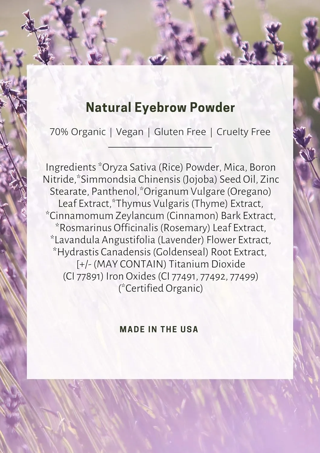 Mom's Secret 100% Natural Eyebrow, Organic, Vegan, Eyebrow Powder, Gluten Free, Cruelty Free, Made in the USA, 2.5 g. (Deep Brown)