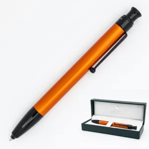 Monteverde Engage One-Touch Liquid Ink Rollerball Pen, Anodized Sunrise Orange - Retractable, Medium Point, Capless - Smooth Fountain Pen Ink with Rollerball Control
