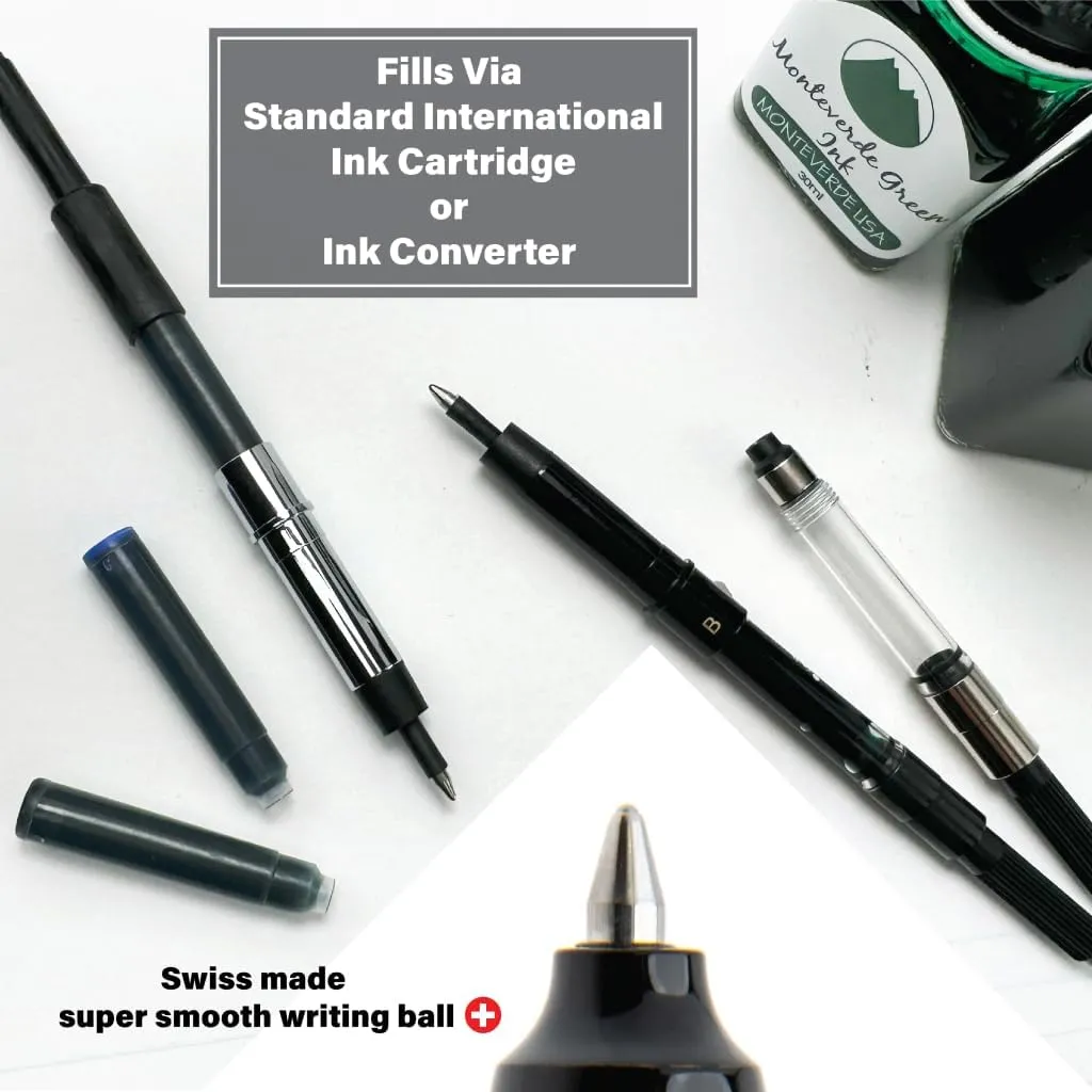 Monteverde Engage One-Touch Liquid Ink Rollerball Pen, Anodized Sunrise Orange - Retractable, Medium Point, Capless - Smooth Fountain Pen Ink with Rollerball Control