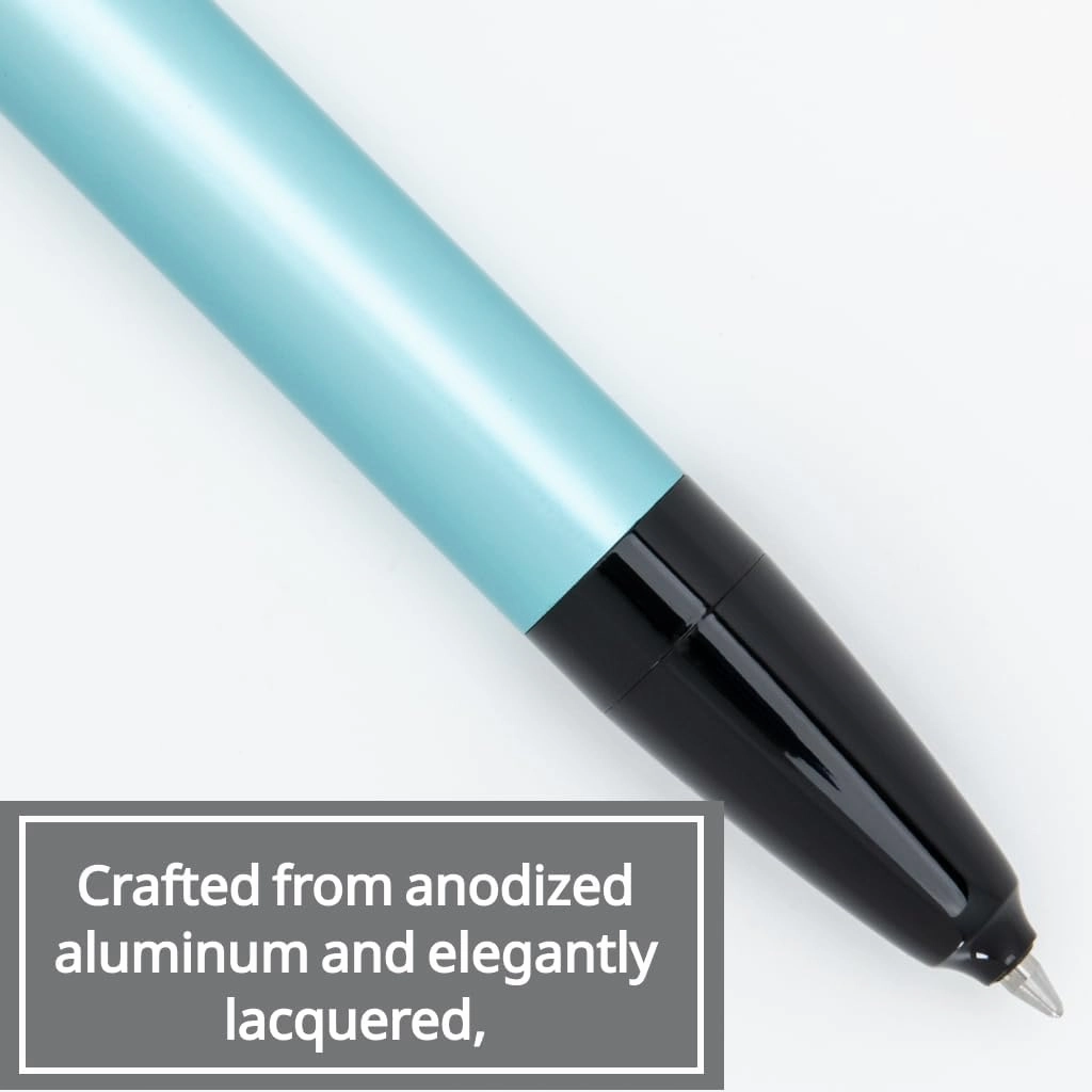 Monteverde Engage One-Touch Liquid Ink Rollerball Pen, Anodized Winter Turquoise - Retractable, Medium Point, Capless - Smooth Fountain Pen Ink with Rollerball Control