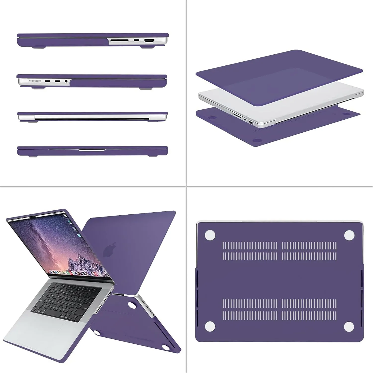 MOSISO Compatible with MacBook Pro 16 inch Case 2025 2024 2023 2022 2021 M4 M3 M2 M1 A3403 A3186 A2991 A2780 A2485 Pro Max, Plastic Hard Shell&Keyboard Cover&Screen Film&Storage Bag, Imperial Purple