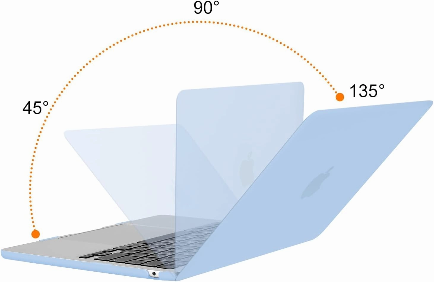 MOSISO Compatible with MacBook Air 13 inch Case 2025 2024 2023 2022 M4 A3240 M3 A3113 M2 A2681, Plastic Hard Shell&Keyboard Cover&Screen Film&Pouch for MacBook Air 13.6 inch Case, Air Blue