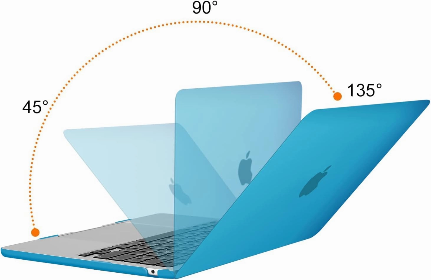 MOSISO Compatible with MacBook Air 13 inch Case 2025 2024 2023 2022 M4 A3240 M3 A3113 M2 A2681, Plastic Hard Shell&Keyboard Cover&Screen Film&Pouch for MacBook Air 13.6 inch Case, Aqua Blue