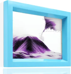 Moving Sand Art Liquid Motion Bubbler Flowing Sand Art Picture Desktop Sensory Calming Fidget Toy Voted Best Gift!(Ocean Heart) (Purple)