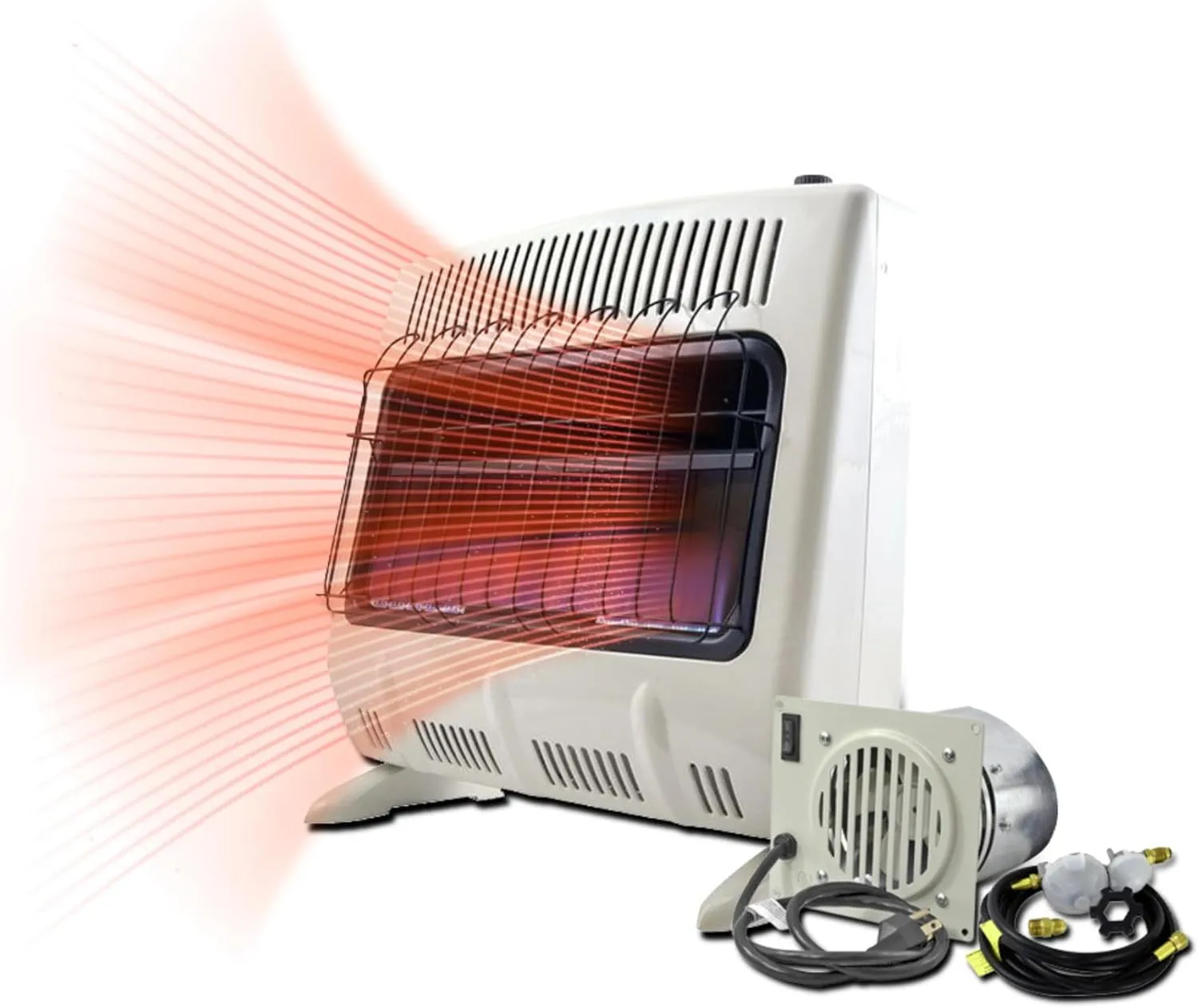 Mr. Heater 30,000 BTU Unvented Blue Flame Propane Fired Room Heater with Built In Blower Fan Kit and 12 ft. Hose for Propane Unvented Series Heaters Bundle (2 Items)