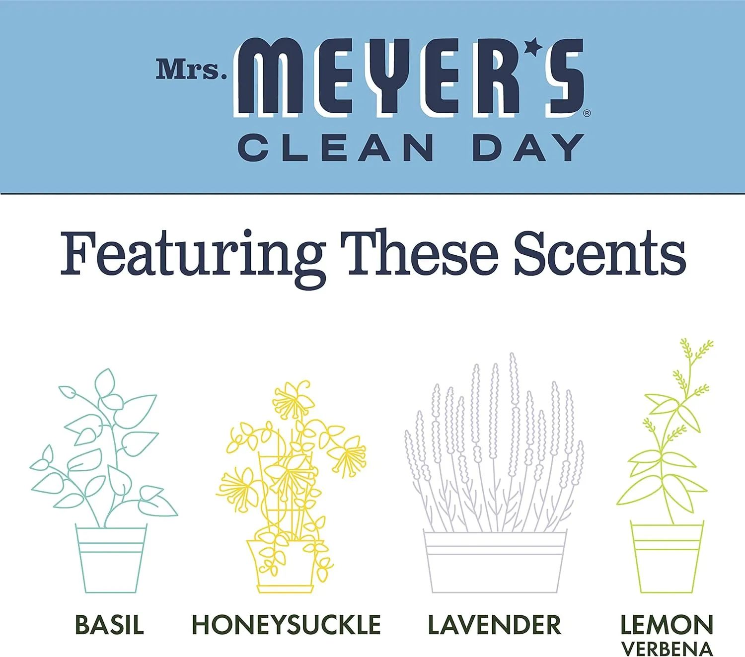 Mrs. Meyer's Clean Day Dishwashing Liquid Dish Soap, Cruelty Free Formula, Bluebell Scent, 16 Ounce (Pack of 3)