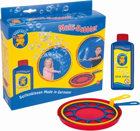 Multi Bubbler Giant Bubble Ring and Multi Bubble Ring Toy Set for Kids Includes 8.45 oz Bubble Solution Bottle and Liquid Tray Makes Big Bubbles, Multicolor, Model: 505310