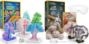 NATIONAL GEOGRAPHIC Crystal Growing and Geode Breaking STEM Kits for Kids