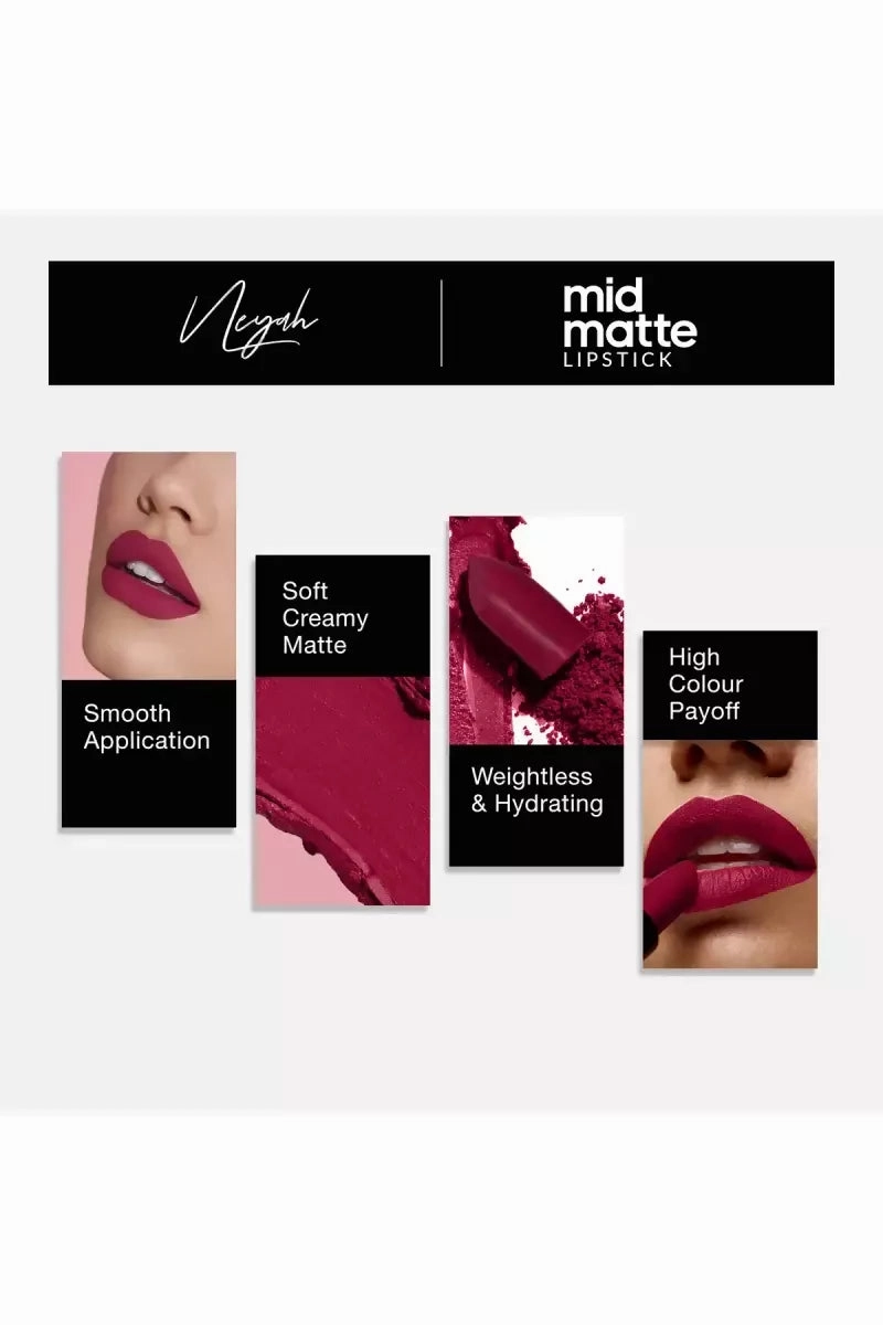 Neyah Mid Matte Lipstick - 4gm (Pick Plum)