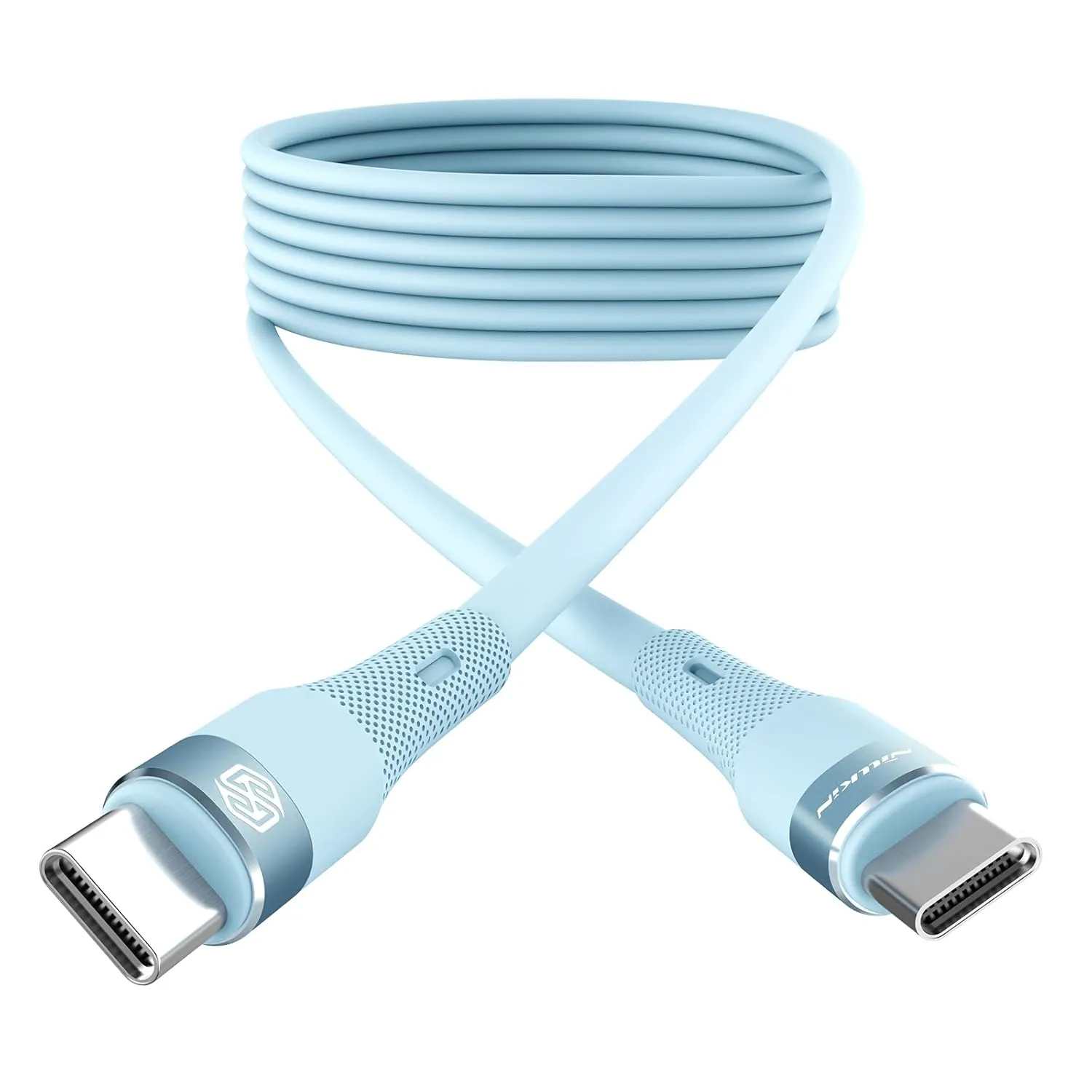 Nillkin USB C to USB C Cable, [Liquid Silicone, 4FT], 60W Type C Fast Charging Cable for iPhone 15/15 Pro/15 Plus/15 Pro Max, Samsung Galaxy S23, iPad Pro 2021, iPad Air 4, MacBook Pro 2020 Blue