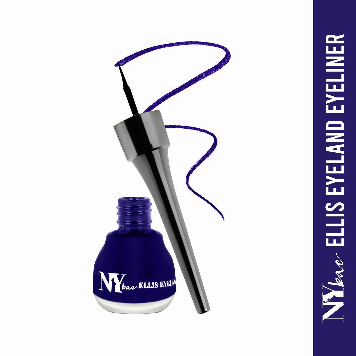 NY Bae Ellis Eyeland - Blue Lagoon (6 ml) | Liquid Eyeliner | Glossy Finish | Waterproof | Lasts upto 8 hours | Vegan
