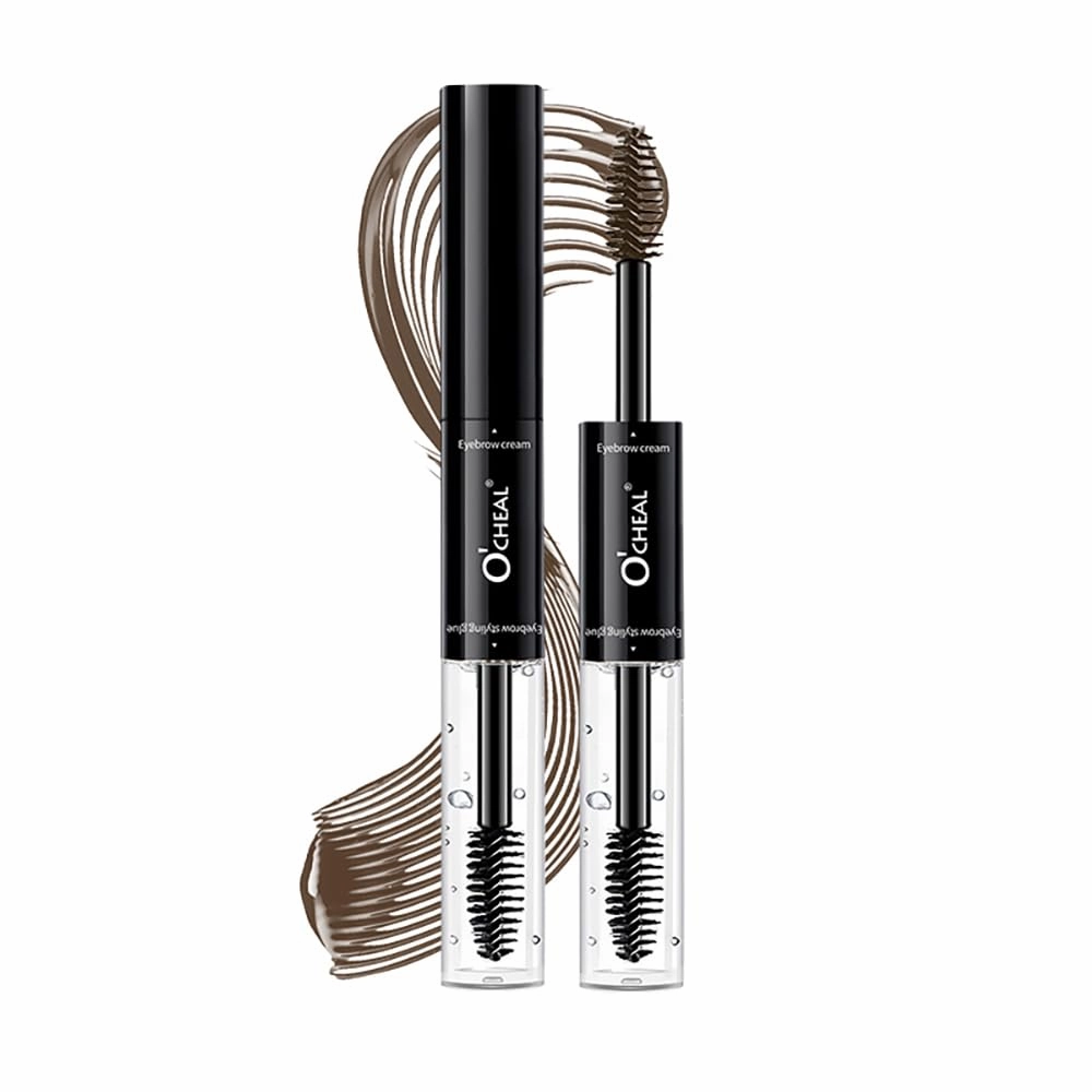 O'CHEAL Double-Ended Eyebrow Tint & Fixer Brow Gel,Water Resistant, Quick-Drying, Smudge-Proof, 24HR Long-Lasting Hold, Vegan & Cruelty-Free (01# LIGHT BROWN)