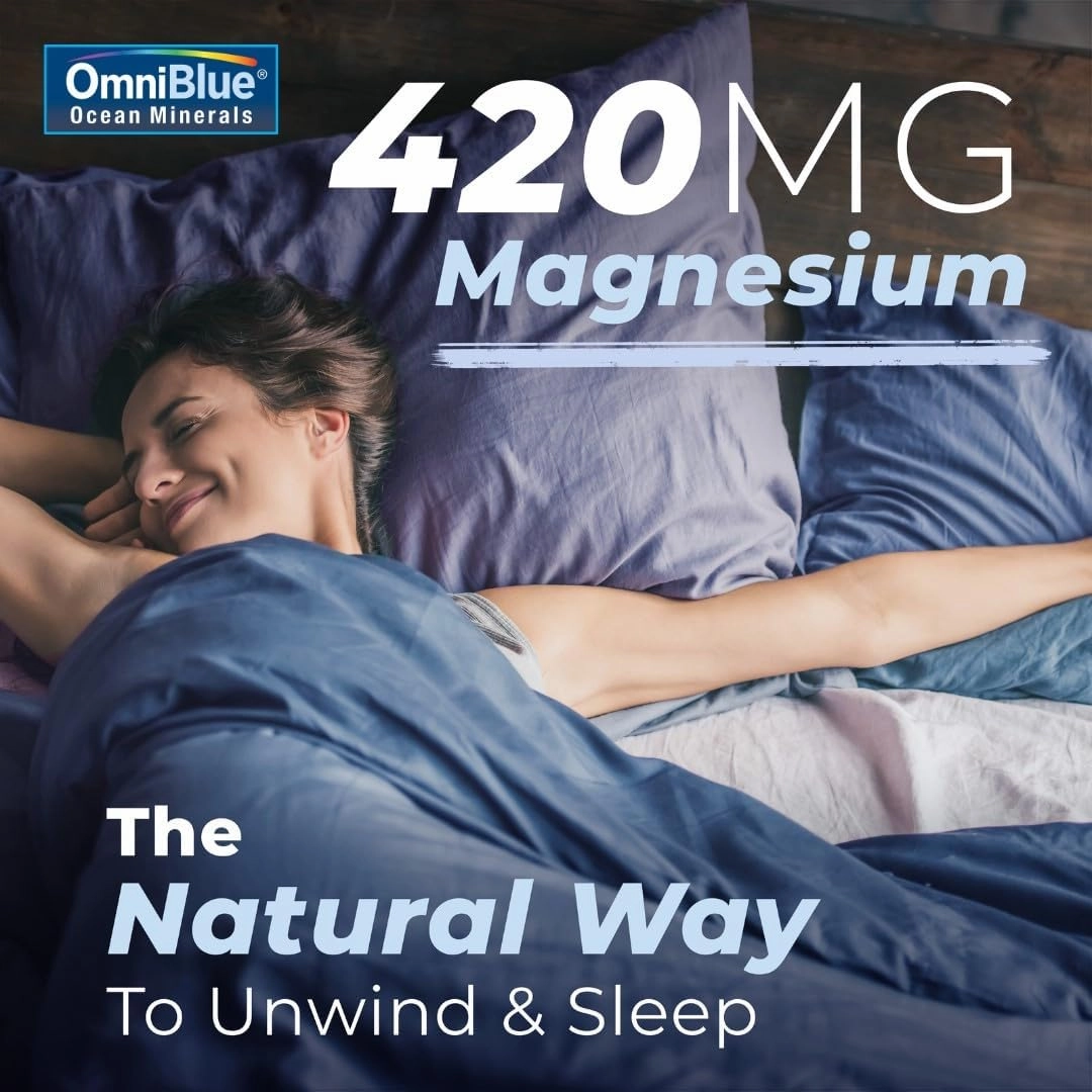 Ocean Minerals Liquid Magnesium (420mg) & 70  Trace Minerals | Natural Remineralization for Muscle Wellness, Deep Sleep, Smooth Digestion, Heart Function | 8oz Bottle