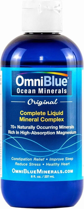 Ocean Minerals Liquid Magnesium (420mg) & 70  Trace Minerals | Natural Remineralization for Muscle Wellness, Deep Sleep, Smooth Digestion, Heart Function | 8oz Bottle