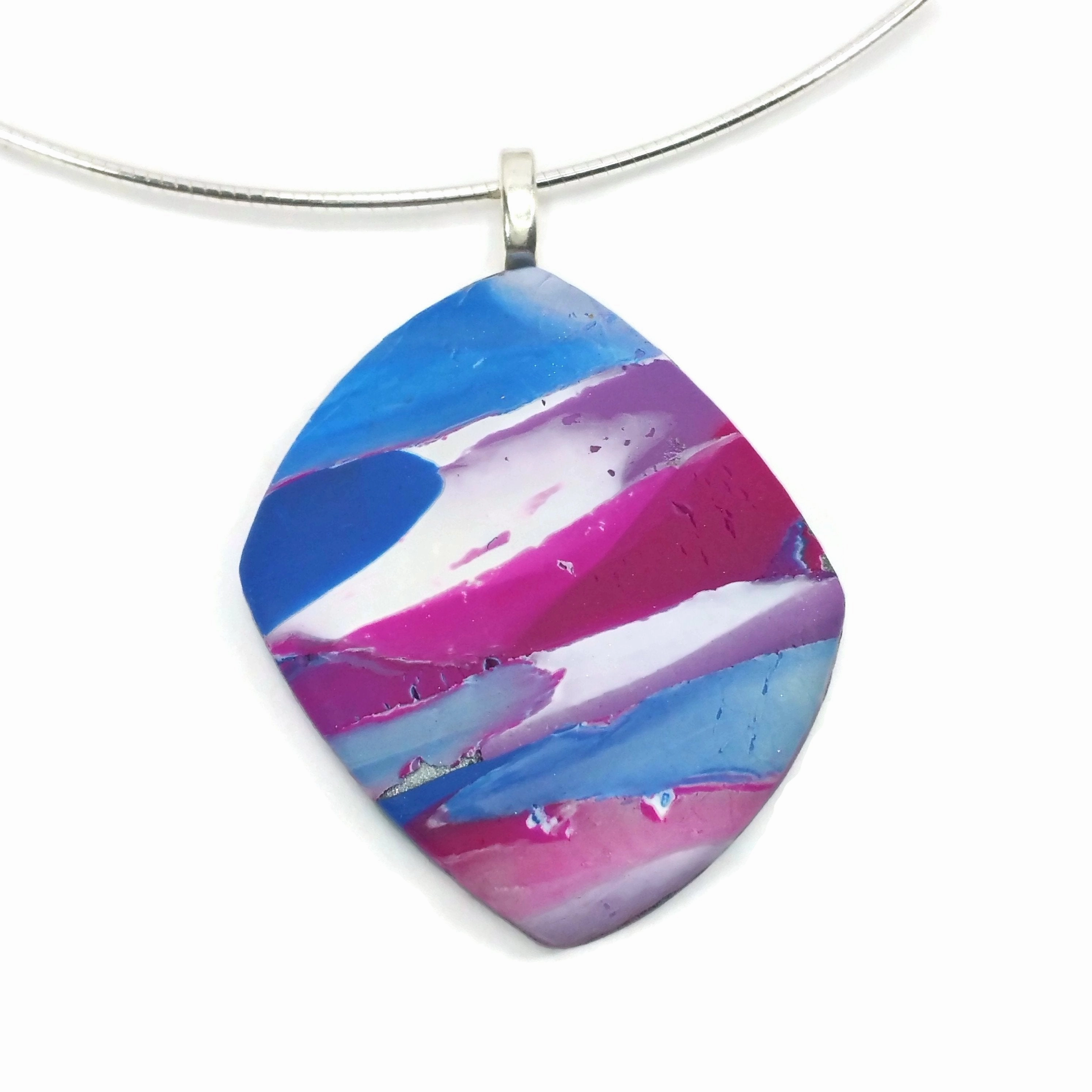 Off Square Pendant - Shades of Blue