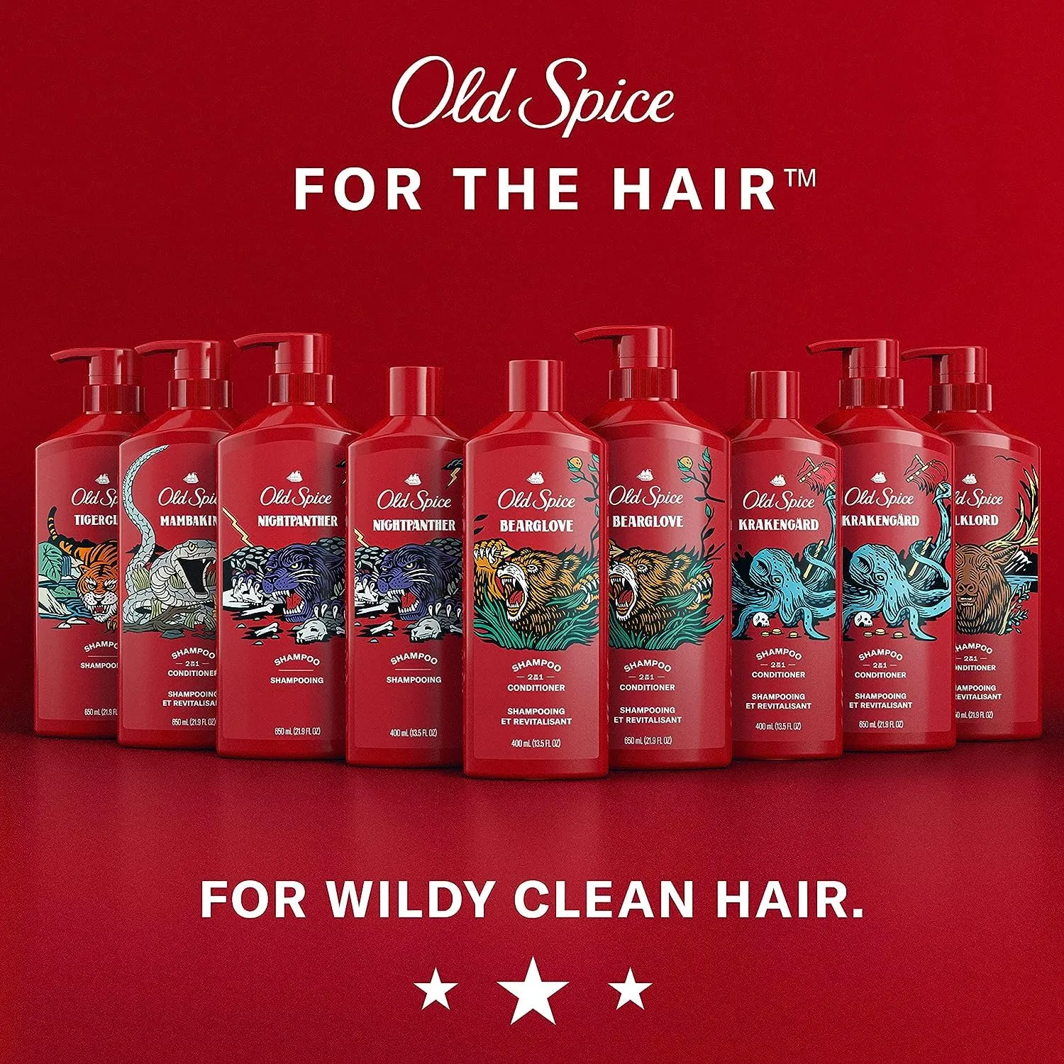 Old Spice MambaKing 2-in-1 Shampoo and Conditioner Set for Men, Healthier, Fuller, More Moisturized Looking Hair, 21.9 Fl Oz Each, Twin Pack