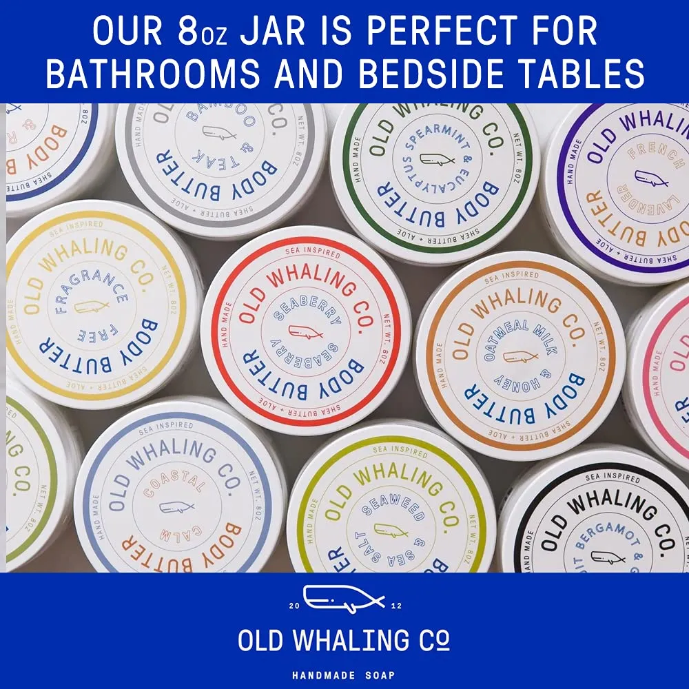 Old Whaling Co Seaberry Body Butter 2 Pack – Soothing Cream with Shea Butter, Aloe and Sunflower Oil – Raspberry, Orange, Plum and Vanilla Scent, 8 oz Jars, Set of 2