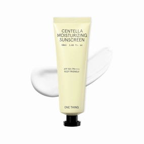 ONE THING Centella Moisturizing Sunscreen 1.69 Fl Oz | CICA Soothing Hydrating Reef Friendly Mineral Physical Inorganic Sun Cream for All, Sensitive Skin Types, UV Protection | Korean Skin Care