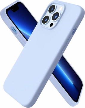 ORNARTO Compatible with iPhone 13 Pro Case 6.1, Slim Liquid Silicone 3 Layers Full Covered Soft Gel Rubber Case Cover 6.1 inch-Baby Blue