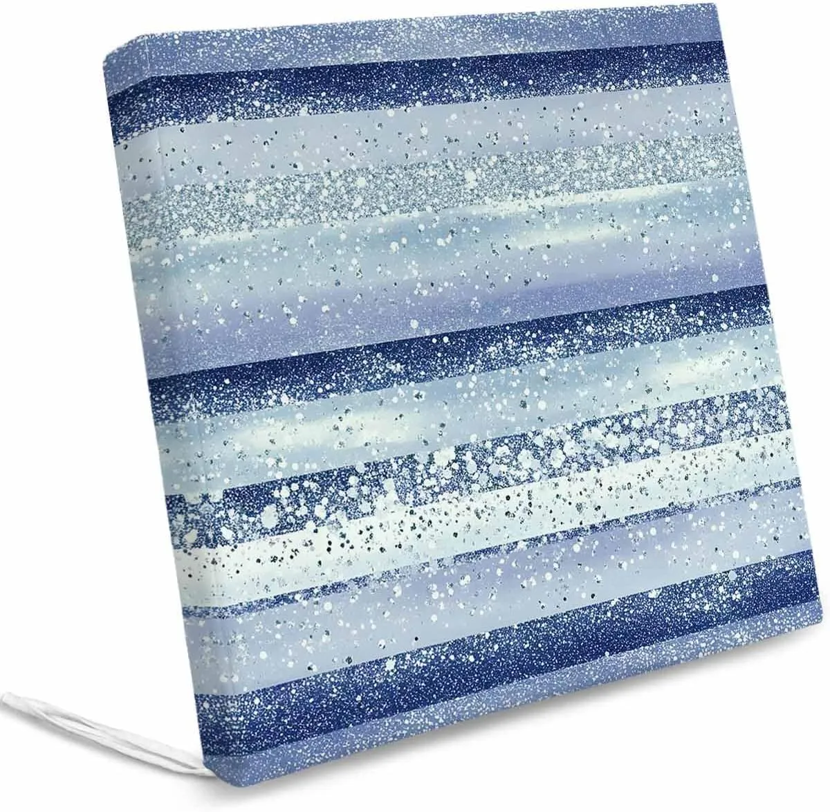 Outdoor Waterproof Cushion Covers Abstract Polka Dot Stripes Replacement Stretch Seat Slipcover for Patio, Blue Gradient Line Art Chair Couch Sofa Covers Furniture Protector Set of 2,22x22IN